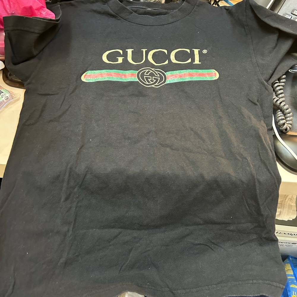 Gucci Black Tee with Iconic Logo